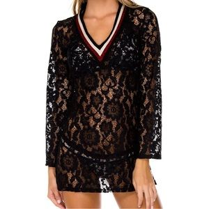COPY - Luli Fama La Giralda black lace tunic coverup NWT size small